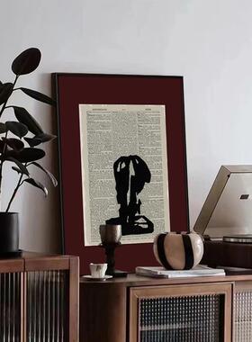 旧迹代简约挂画QB202308室创意小众装饰画客厅卧书房复古柜书上画