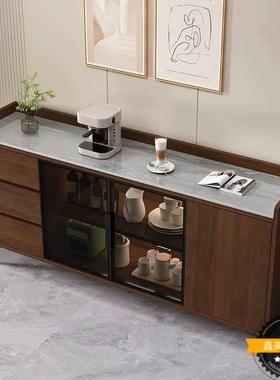 用厨餐约边QWR柜靠墙家岩板现代简实木茶水柜客厅多层边柜房储物