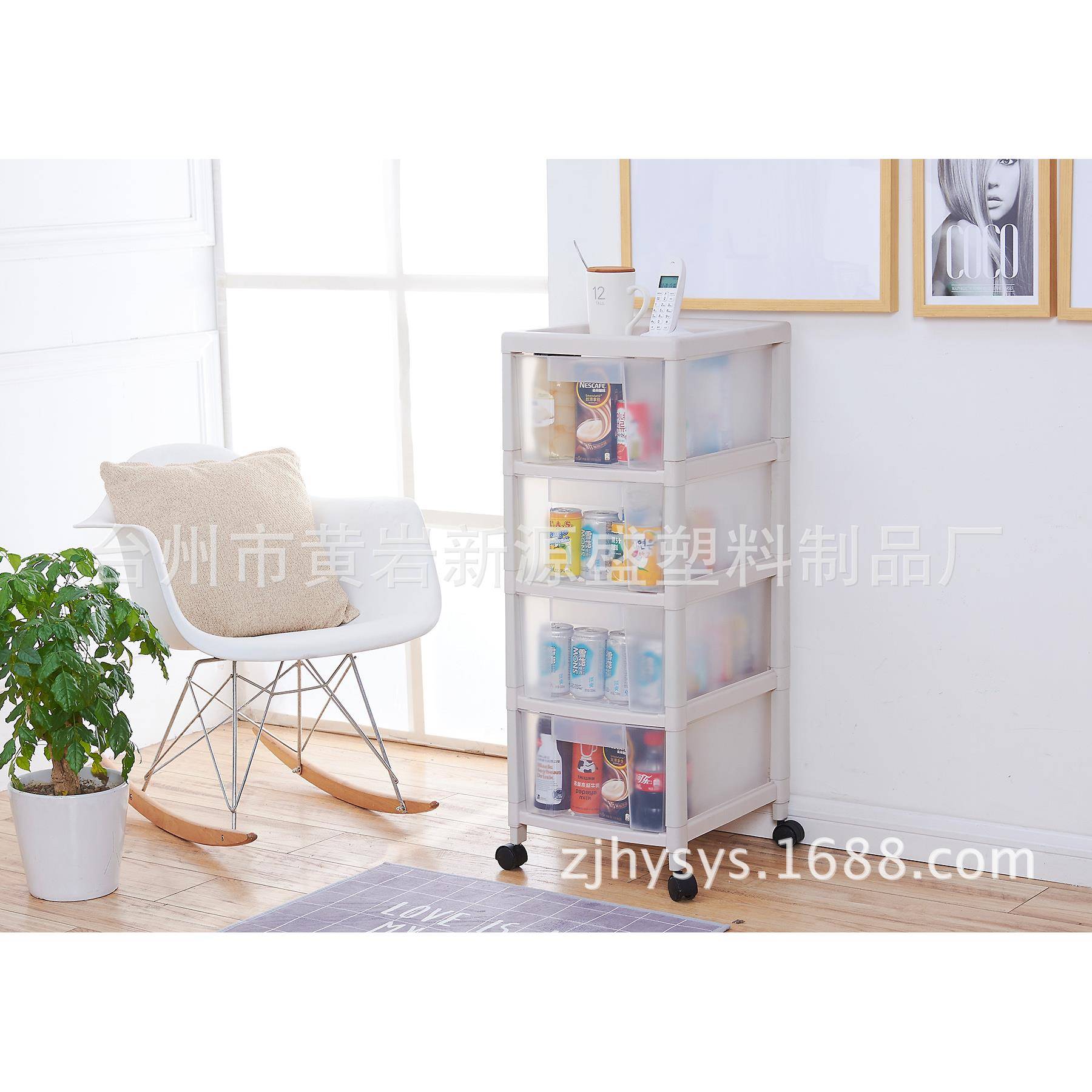 塑料果蔬菜收纳篮透明6205抽房屉柜层厨多水置物架可移动