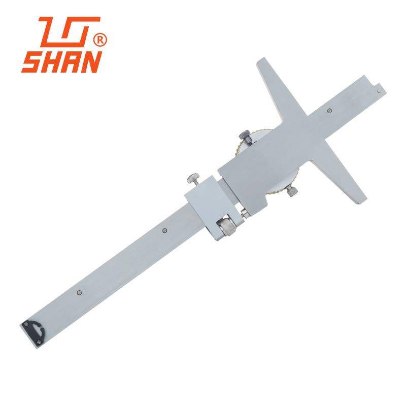 桂林桂量带表深度尺0-150-200-300mm不锈钢带表测量深度卡尺