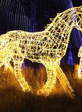 圣诞光装饰马鹅物动摆灯光幻彩麋鹿景观DHX件户天外灯节装饰灯