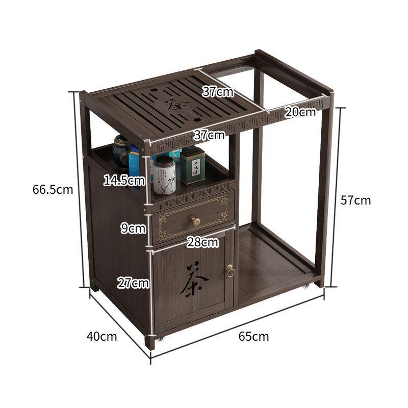 移茶台实木动茶桌小家用烧茶桌侧边柜茶YD10021水柜带轮茶车茶几