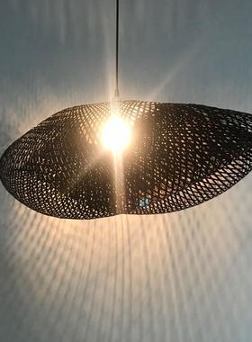 南亚编灯笼吊灯创意日式烧烤店吊灯罩竹竹藤12554pok吊灯复古竹艺