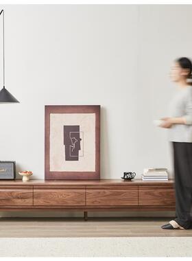 黑胡代桃木电视柜现简约矮柜桃客木白61629蜡木橡木樱地柜小户型