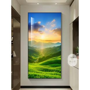 日出东方玄关装饰画山青图入户迎门墙挂画水现代JZF约山风景墙壁