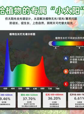 全谱M明装仿太阳光植物补光灯室G内园QML艺补生长灯多肉兰光花光