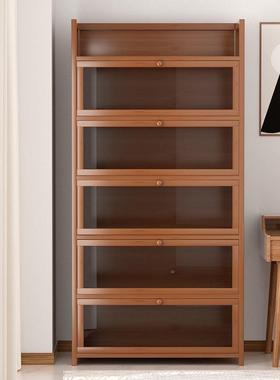 易书架防尘架落儿地置物架家用童带门桌面收纳多层al006263简客厅