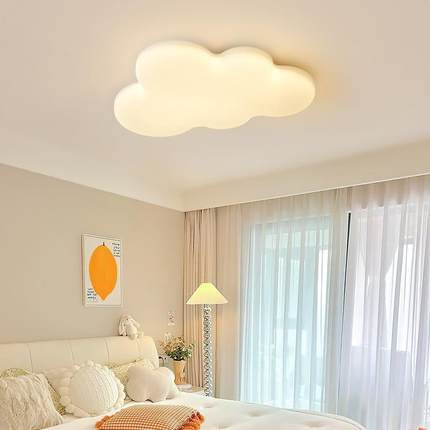 云儿童卧室吸顶灯全奶光谱护眼房led680男孩女孩朵房间灯油风主卧