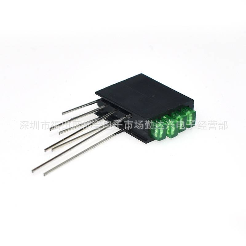 2x3x4方形LED四孔灯座含灯珠4孔红绿蓝黄绿 90度弯脚固定座指示灯
