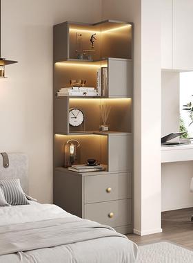 实ALJ木一转角靠墙三角柜书架物架落地小户体型书柜置客厅置物柜