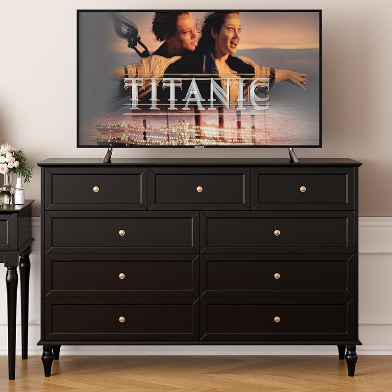 美式实复古卧ltao1006室八斗柜床置物柜中古储物边风柜电视尾柜旁