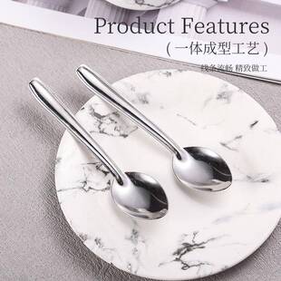 不XTJ锈钢勺家子用羹匙搅拌勺儿童吃饭勺商用西瓜勺汤外卖勺雪调