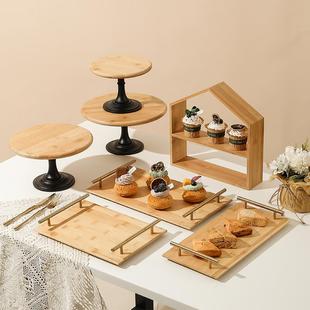 下午茶点心架展托盘木质森系JBP甜品台摆件歇冷餐蛋糕示架2EIE餐