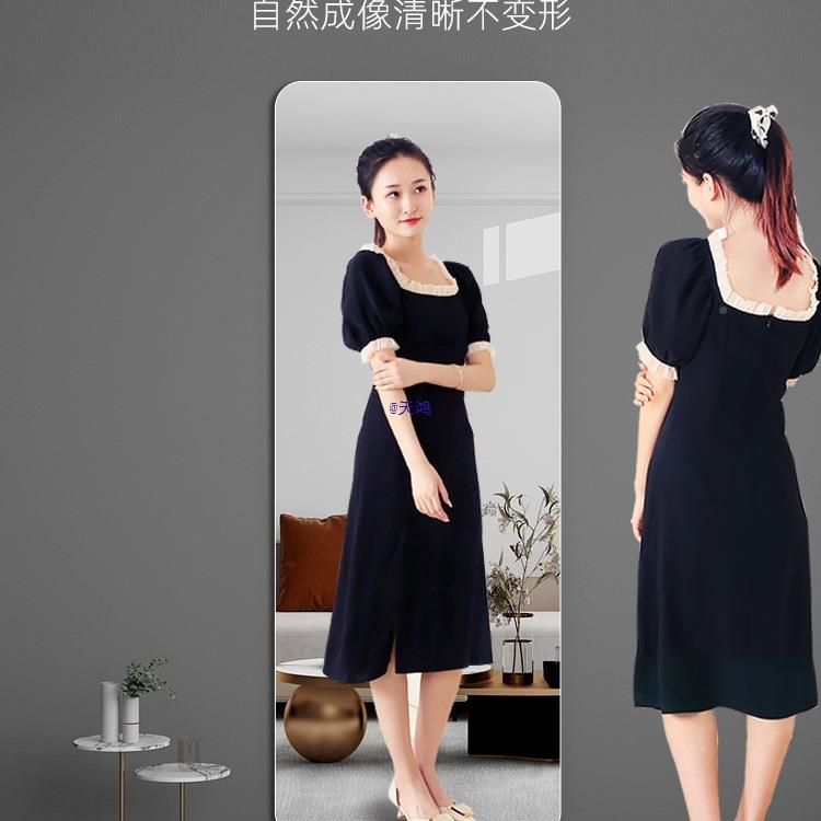 玻衣璃镜子墙自粘全身穿镜家用高清贴贴在墙HFI不上的变形真实试