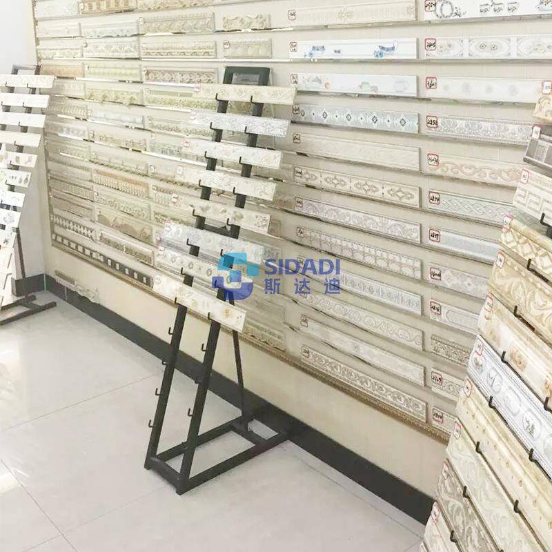 多功能线条腰线展示可移动瓷砖84展示落地式柜木架板地展具厂家直