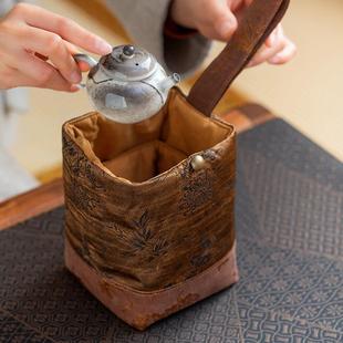 慢蓝携香便云纱茶具收纳包茶外出户外旅游0000253旅行喝茶提花事