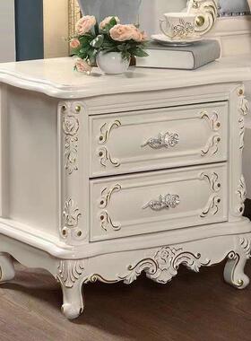 室实木欧式床头柜复古现代简奢华卧古典小户型床约边高档储456554