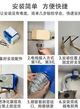 店厨电房商用油烟净化器4000风量小RFY饭型餐分饮酒店静离环保一