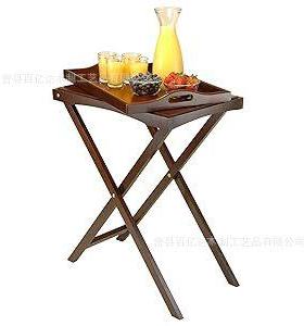 木制折带叠桌客可拆卸视托盘卧室床头柜厅沙发边桌床边UYM早餐电