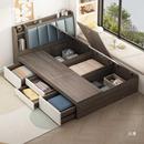 地实木床储物台榻榻米一现代床简UFW约双人床无床头体单人床柜