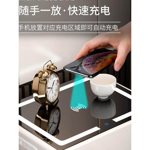 2cNfXs3d智能带保险箱床头多轻柜一体功能现小型简约代奢家用卧室