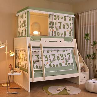 子母床帐上下铺专用实木下床梯形一体床式1米5KYS铺蚊儿上童一五