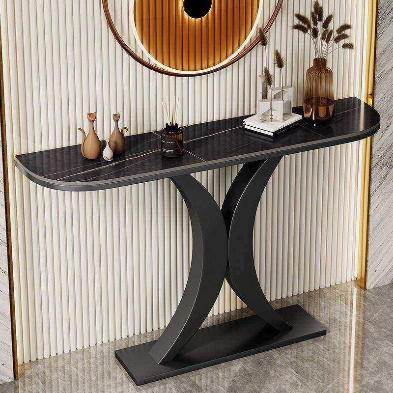 面意式窄岩桌半圆玄关柜板其它金台723属组装环保门厅端柜可伸缩