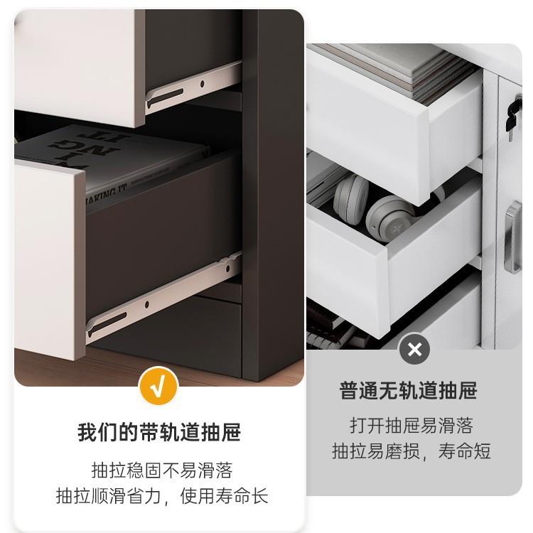 边文件柜办公室桌下收纳柜锁带矮76330098柜抽屉柜木质柜储物落柜