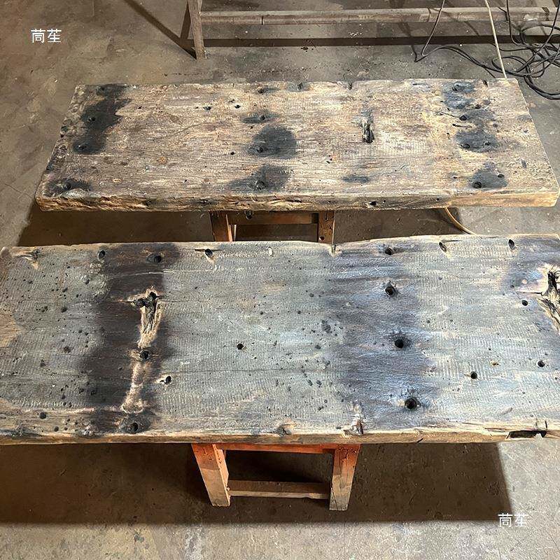 老几木吧台板茶台面板隔板复古MQY地板船原木板船木旧板风化材料