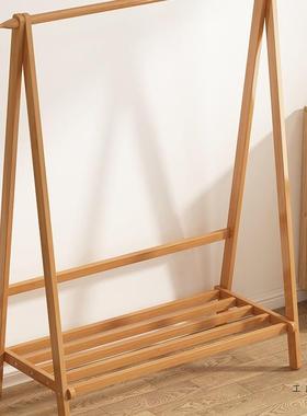 衣帽架落地间家用挂式衣卧室JJV房实木晾衣服架子室内架简易立挂