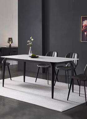 德家利丰岩长餐桌轻奢现代简约50552小户型用吃板饭桌子方形餐桌