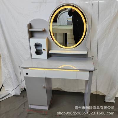 烤漆URF梳妆台现代简约网妆红型轻妆奢化台小户卧室化台收纳一体