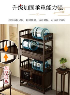新中式置物茶室室内架落地茶边几阳台户外几盆架文玩摆件展示DUOC