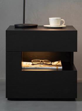 计师极简床头床柜意式创意设床边67262柜现黑色代头柜黑色