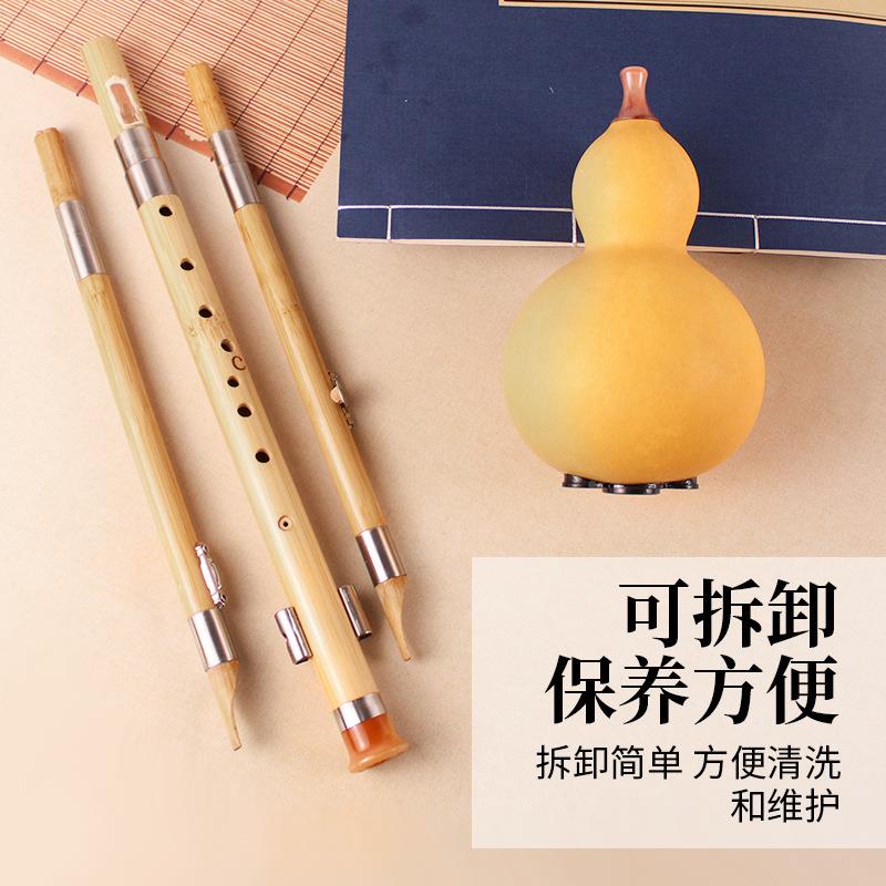 九孔葫芦音丝金丝楠竹调B调九孔楠竹音准学生成人演奏型三楠葫芦