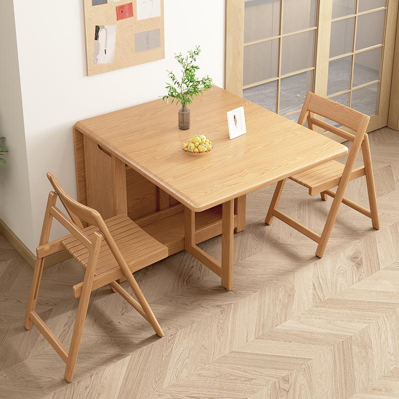 J&F97JJ7MM实木折叠折桌小型家用饭餐户桌一体餐边柜可折叠伸缩餐
