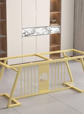 中式碳支素钢大理石桌腿桌脚岩架板大板金属茶桌桌CZR子新脚办公