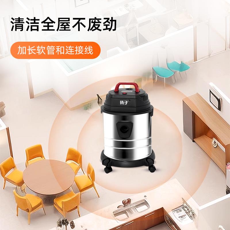 跨新款吸尘器干湿吹用不锈钢吸水机用家桶式吸尘商用工业大吸力吸