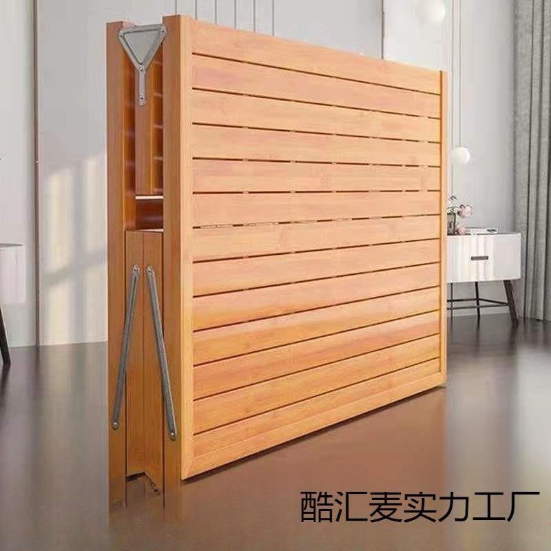 竹床折叠床单人家UEO用办公室午加休午简易睡双硬人出租房竹子固