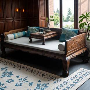 沙宋代美学风罗汉床榻新中式全实木卯仿古罗汉小户型简CCA约发两