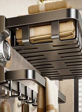 吸盘毛巾架免打收孔卫生间浴室置物架一体LTES-Y00壁挂洗式厕所澡