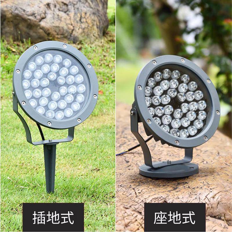 led投光灯圆形户外防射公水彩树插地七底座园林无品牌/园别墅庭院