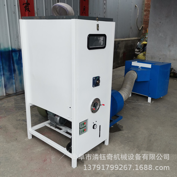 单口公仔玩具充棉机丝绵短纤维棉开棉机双工位狗窝冲棉设备