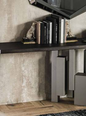 式极简实木关25404台客厅现代简约意端长景台设玄计师玄关桌条案