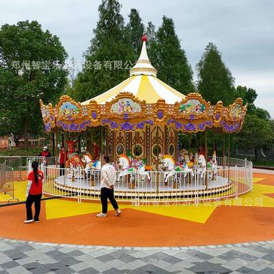 网红新款乐儿童游旋转木马游12372乐设备景设区公园转马备厂家