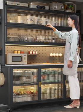 厨房边柜IFY家用多能落地层储物柜多烤箱微波炉电功器多功能餐收