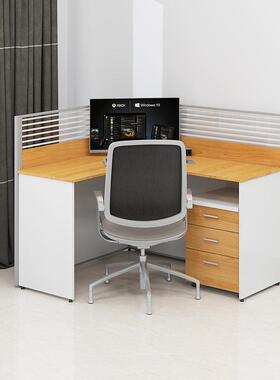 职员办公桌2位简约款屏风工公位位隔断式办公pfz-76桌4/6人员工人