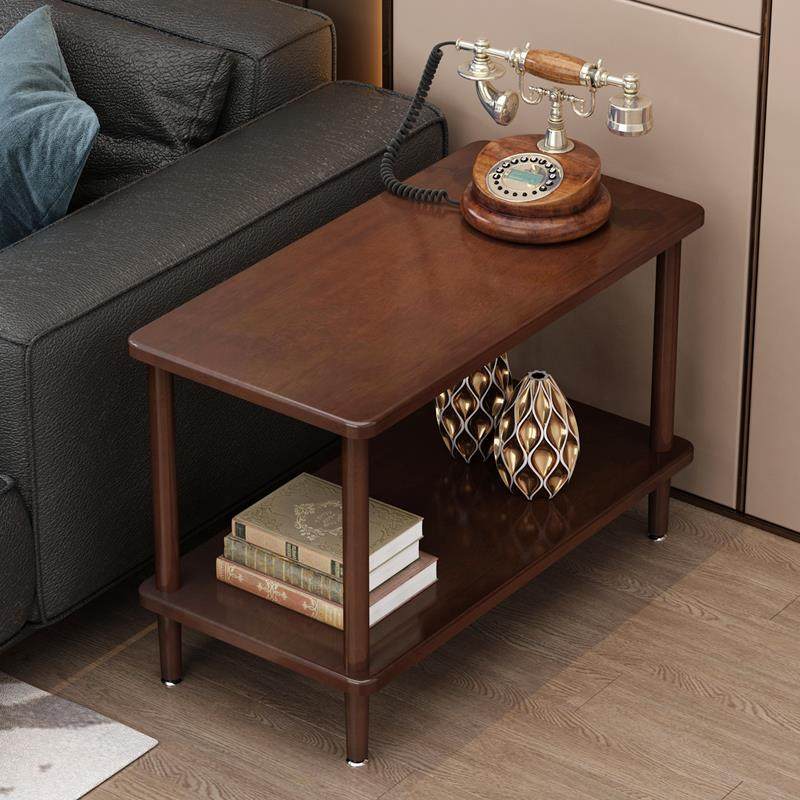 7W全实木边几客厅原木带几轮可移动小茶简约沙双发角方几BJ202204