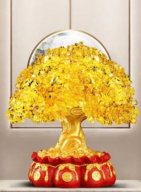 磁黄水晶发财树树摆CW680872件酒柜装客厅电视柜摇钱树开饰业家居