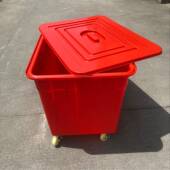 箱红色塑养料00L塑料殖水MXG箱带轮塑料方箱浅海用塑料塑胶筐